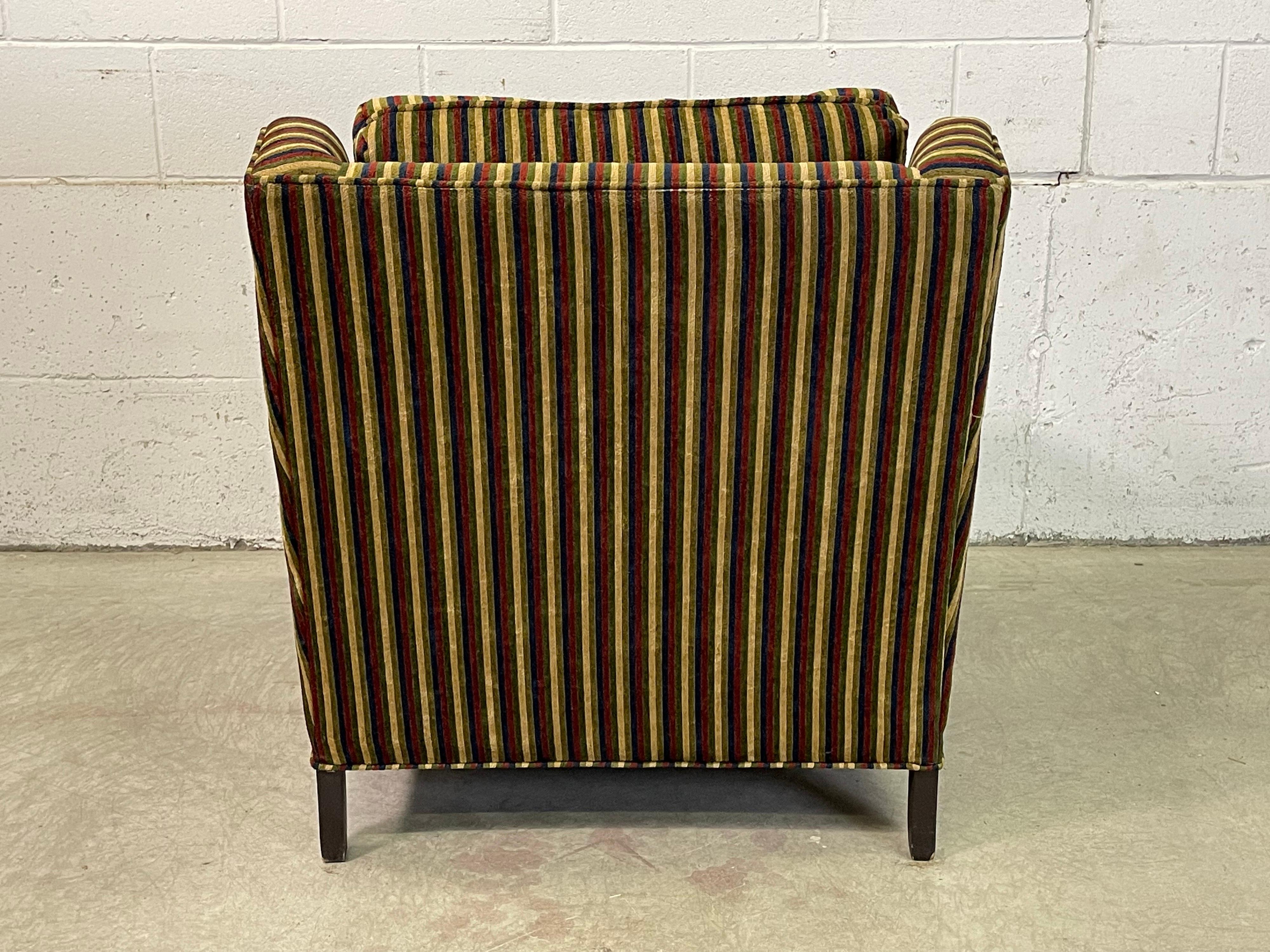 1960s Lounge Chair with Striped Fabric In Good Condition In Amherst, NH