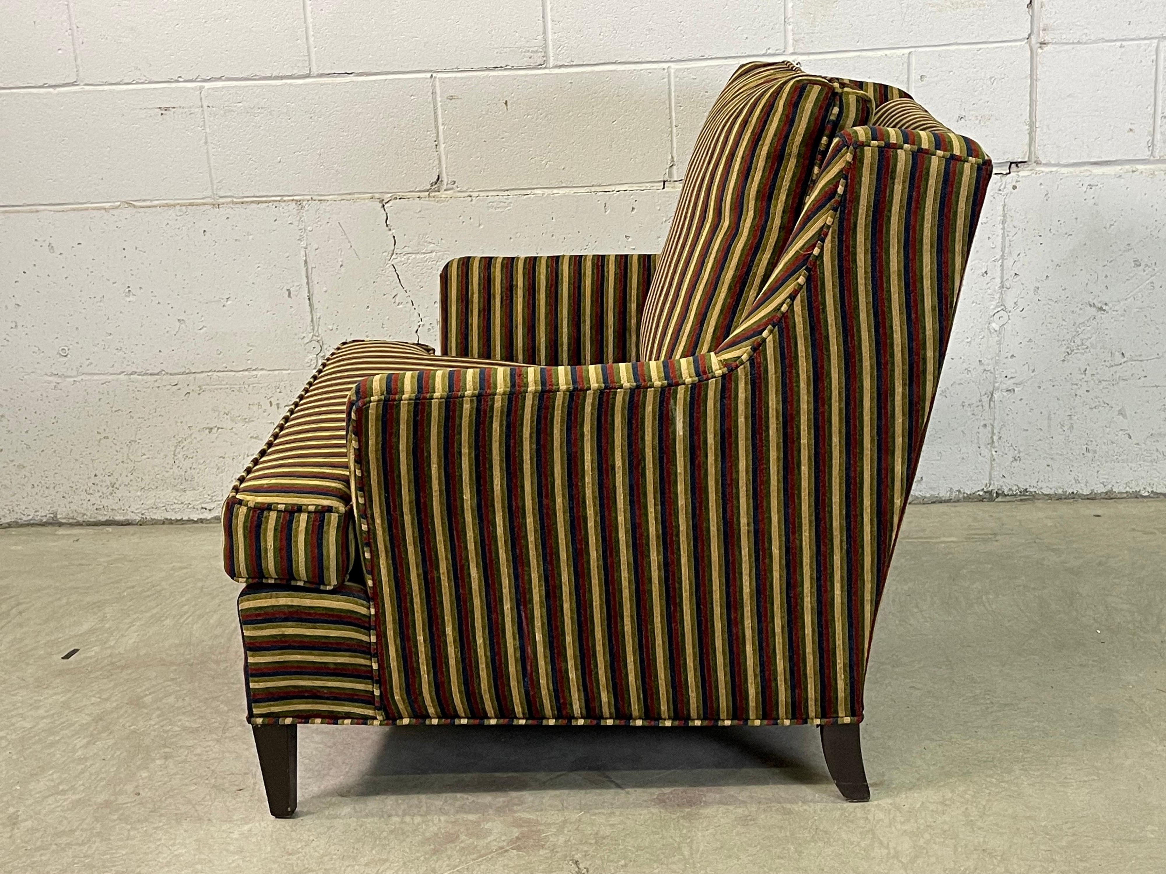 20th Century 1960s Lounge Chair with Striped Fabric