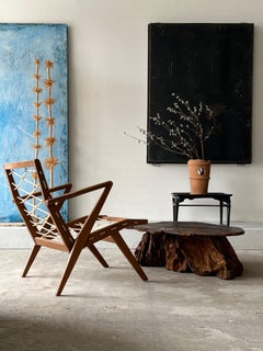 Fauteuil en corde style lounge des années 1960 / MARUNI mokko vintage · Fauteuil japonais moderne du milieu du siècle