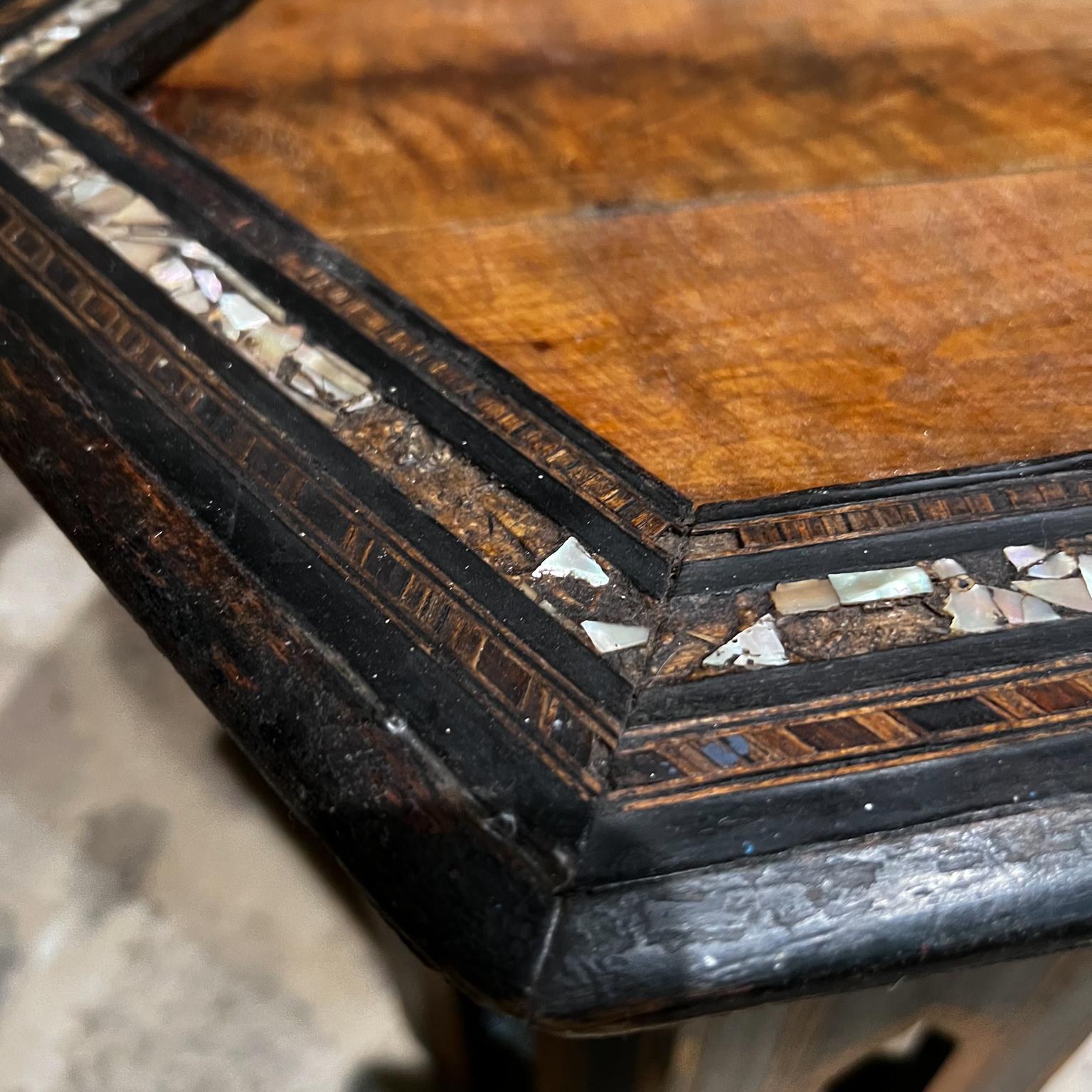 1960s Moroccan Side Table Marquetry Abalone Inlay For Sale 1