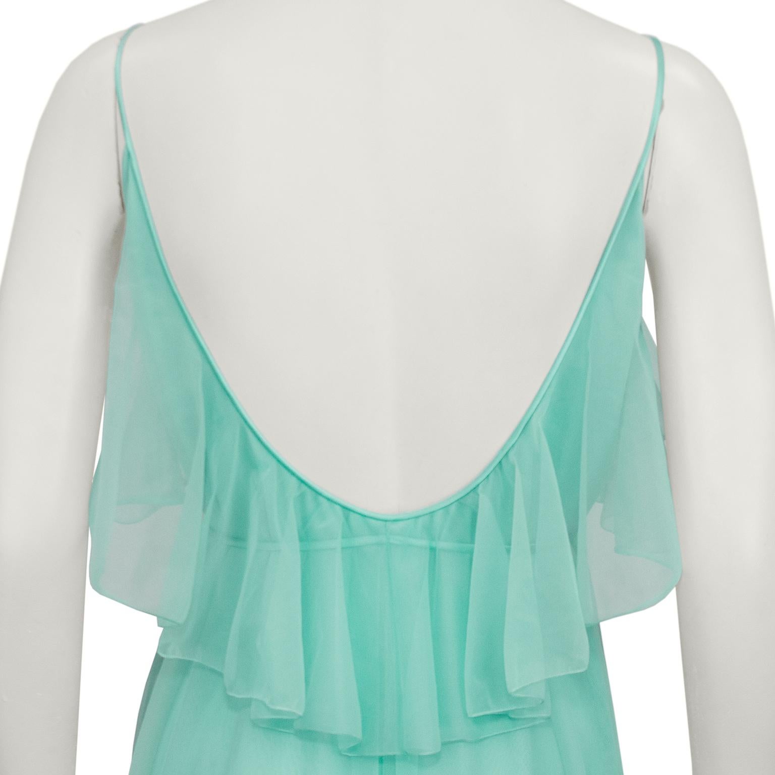 1960s Lucie Ann of Beverly Hills Sea Foam Green Poly Chiffon Nightgown ...