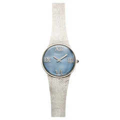 1960s Lucien Piccard Dress Watch 14K WG Mother of Pearl Dial Manual 33 mm