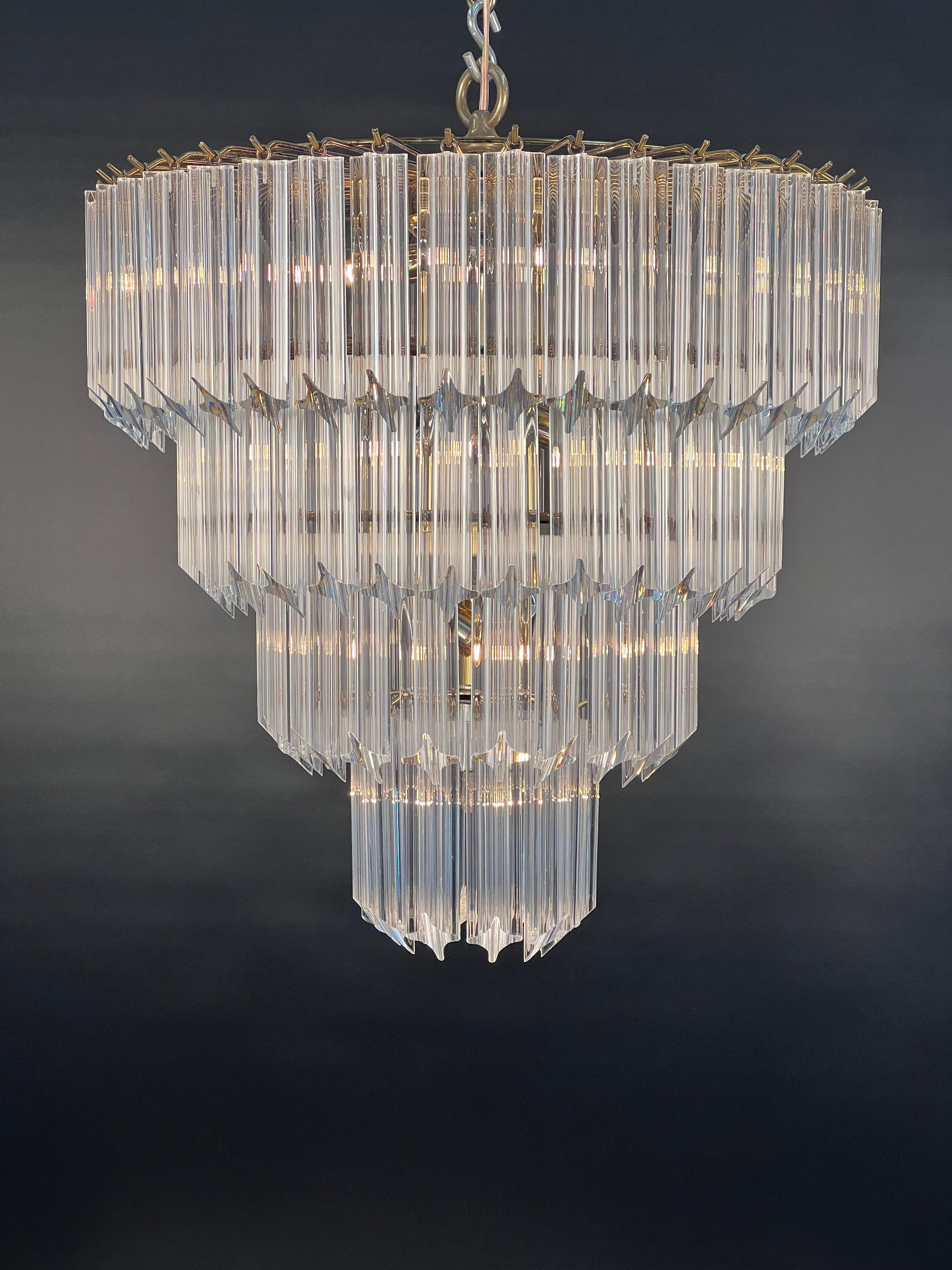 1960's Lucite acrylic cascading chandelier hung in the University of Northern Colorado's Grand Ballroom. The University of Northern Colorado located in Greeley Colorado built the grand ball room in the early 1960. This chandelier has been preserved
