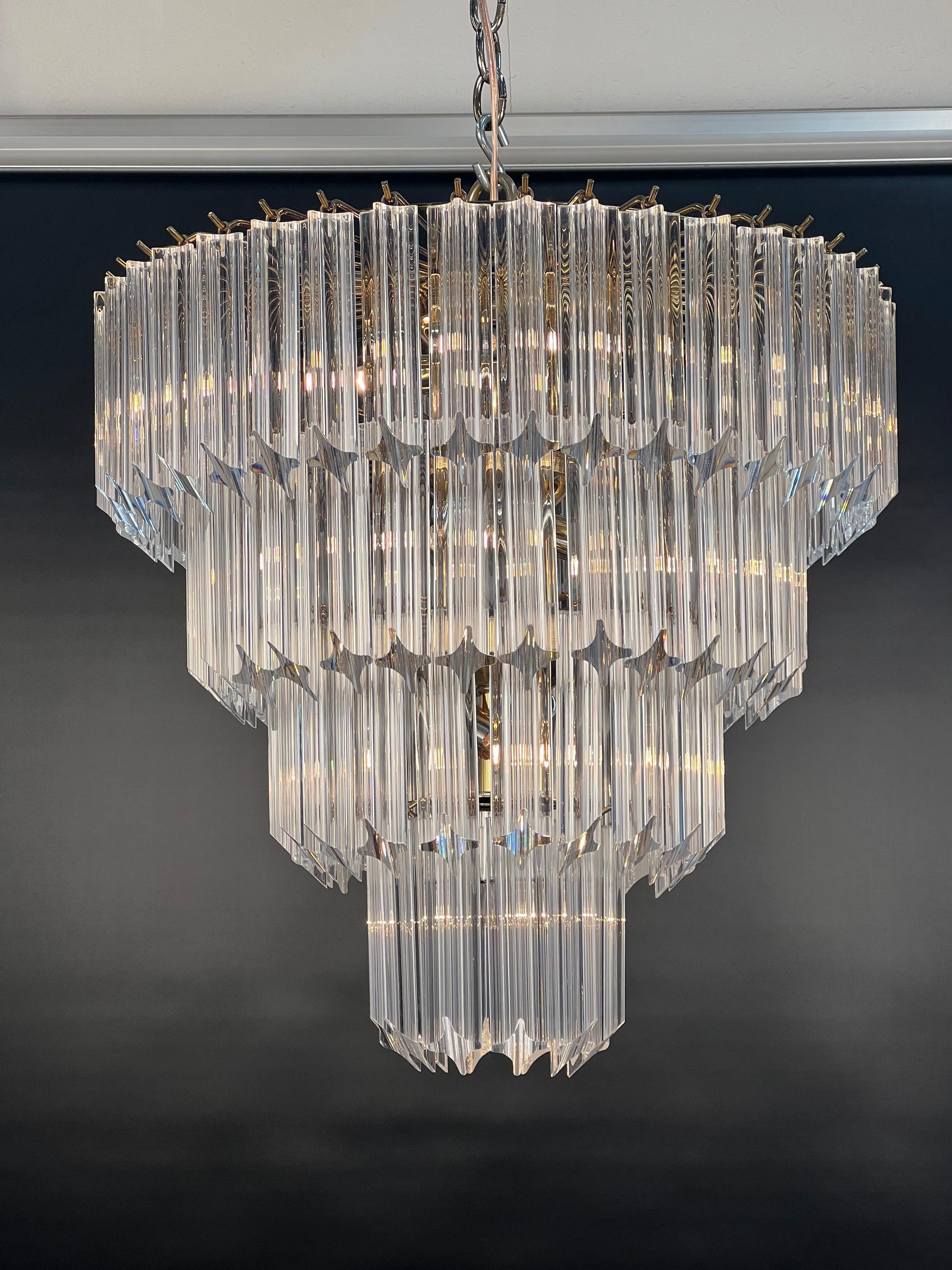 Mid-Century Modern 1960's Lucite Cascading Chandelier For Sale