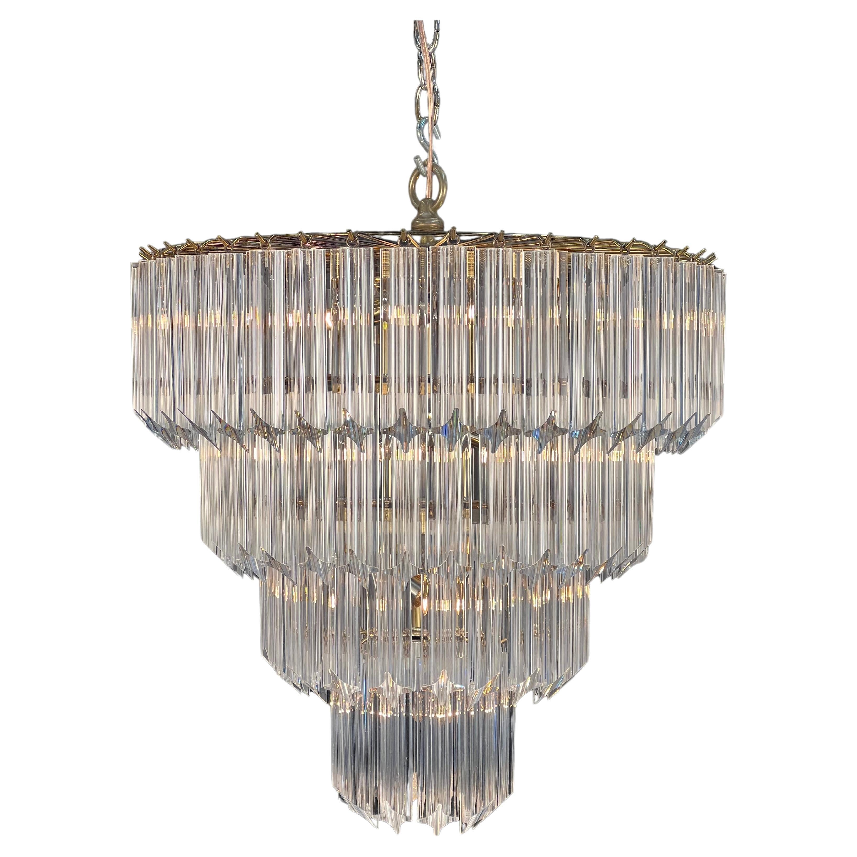 1960's Lucite Cascading Chandelier For Sale