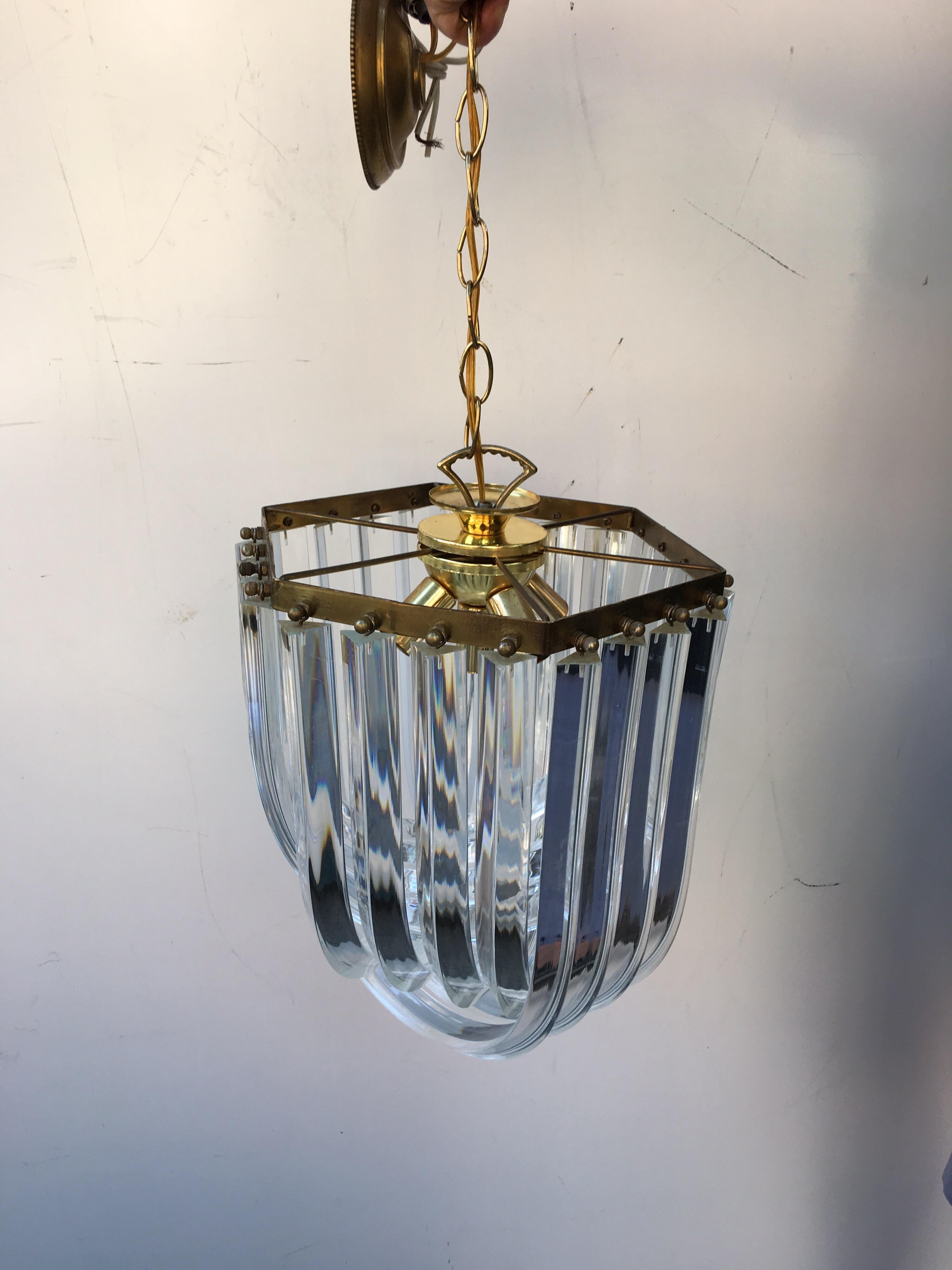 Mid-Century Modern 1960s Lucite Cascading Hanging Chandelier Price is for 2!