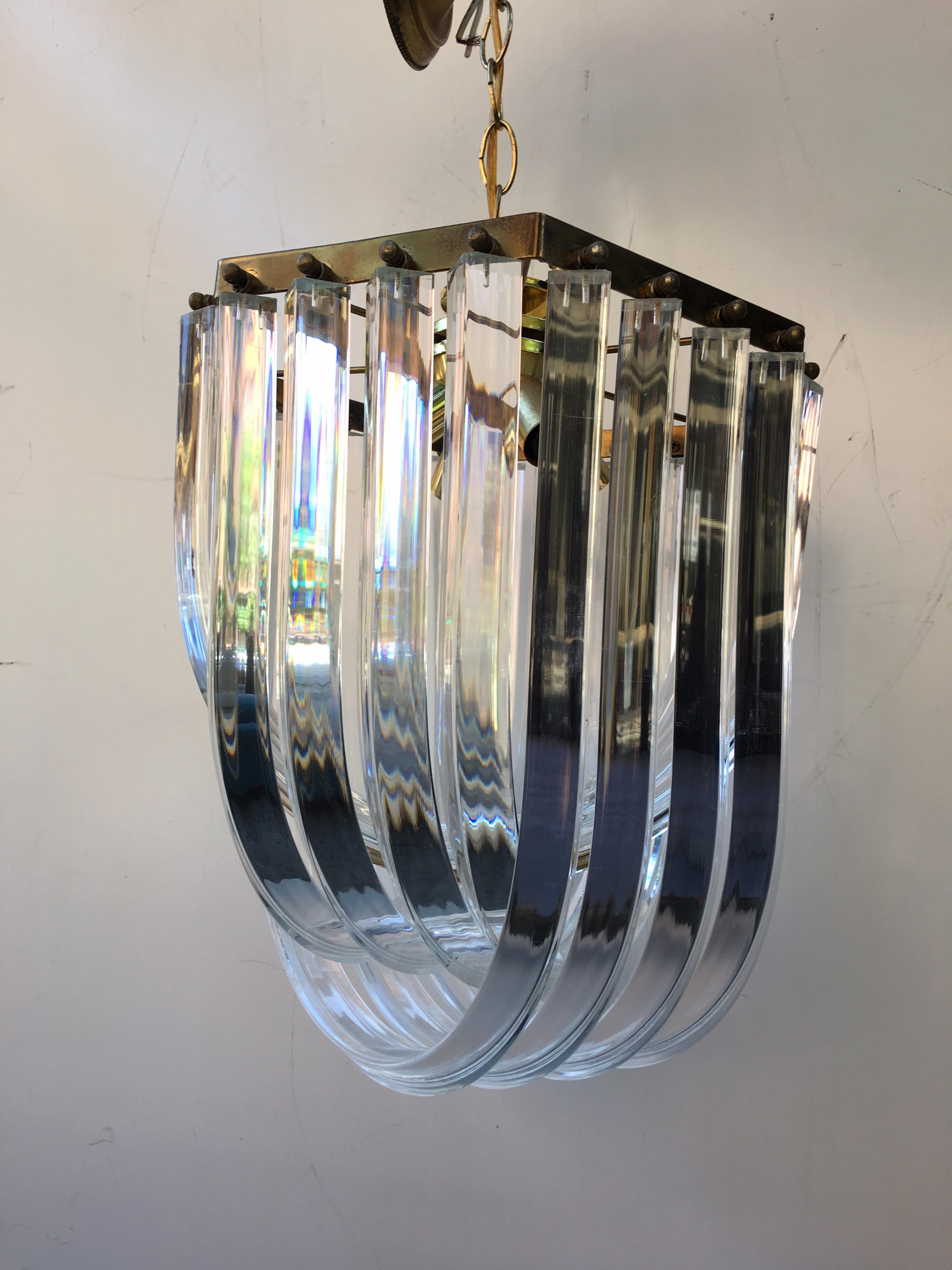 1960s Lucite Cascading Hanging Chandelier Price is for 2! 2