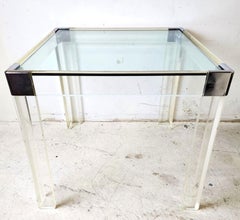1960s Lucite & Chrome Hollis Jones Style Dining Game Table