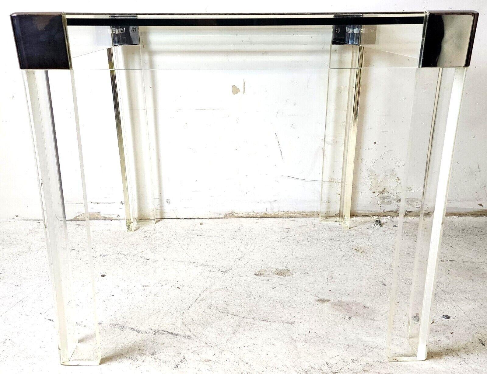 Mid-20th Century 1960s Lucite & Chrome Hollis Jones Style Dining Game Table