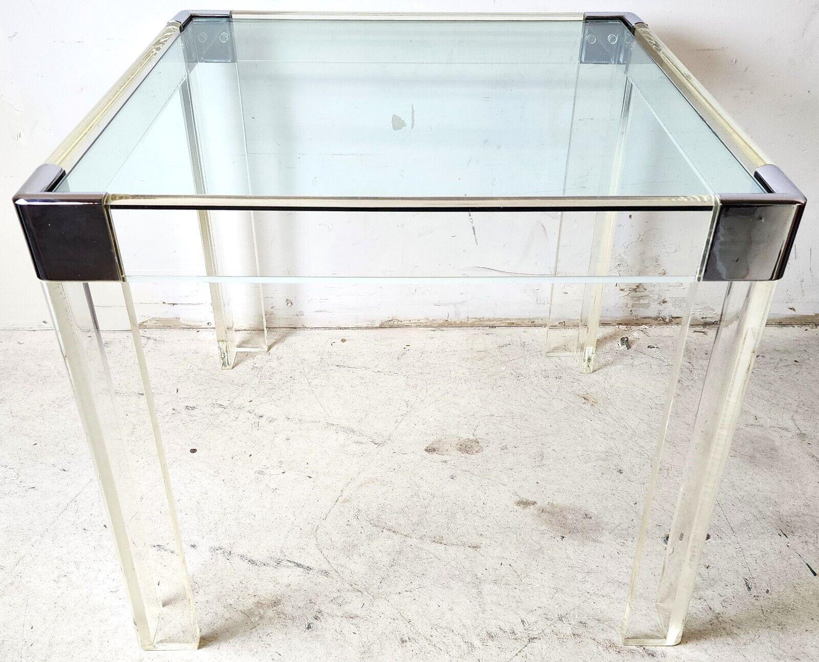 1960s Lucite & Chrome Hollis Jones Style Dining Game Table 2