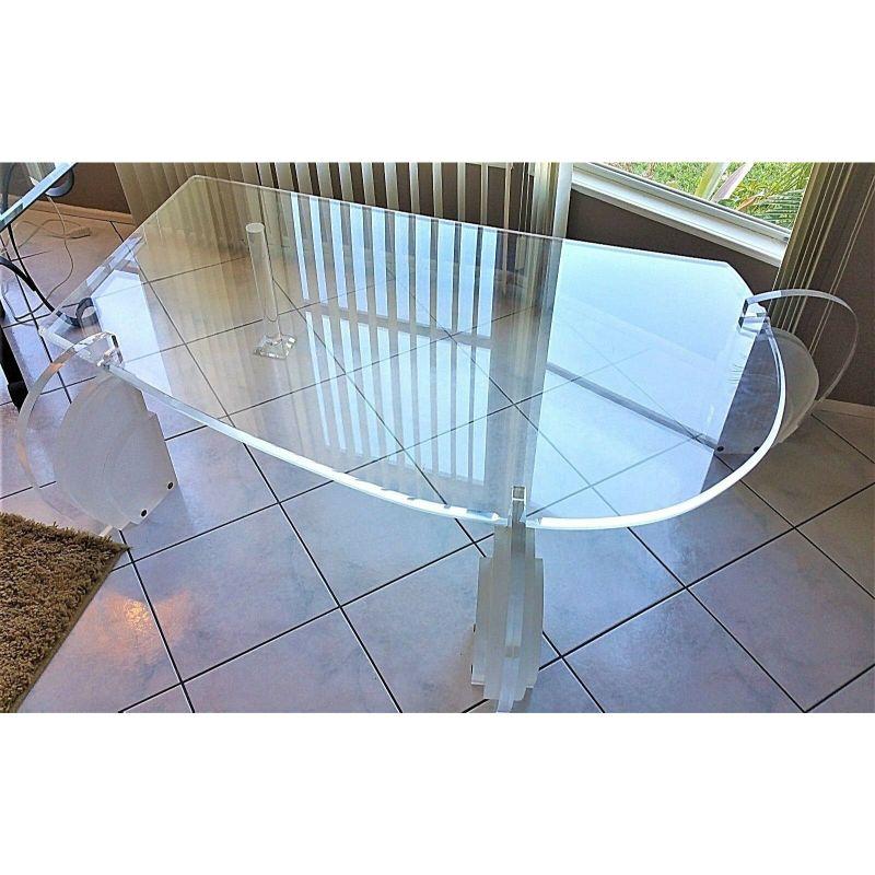 1960s Lucite Coffee Table Art Deco Hollywood Regency In Good Condition For Sale In Lake Worth, FL