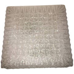 1960s Lucite Textured Square Flush Mount Lamp