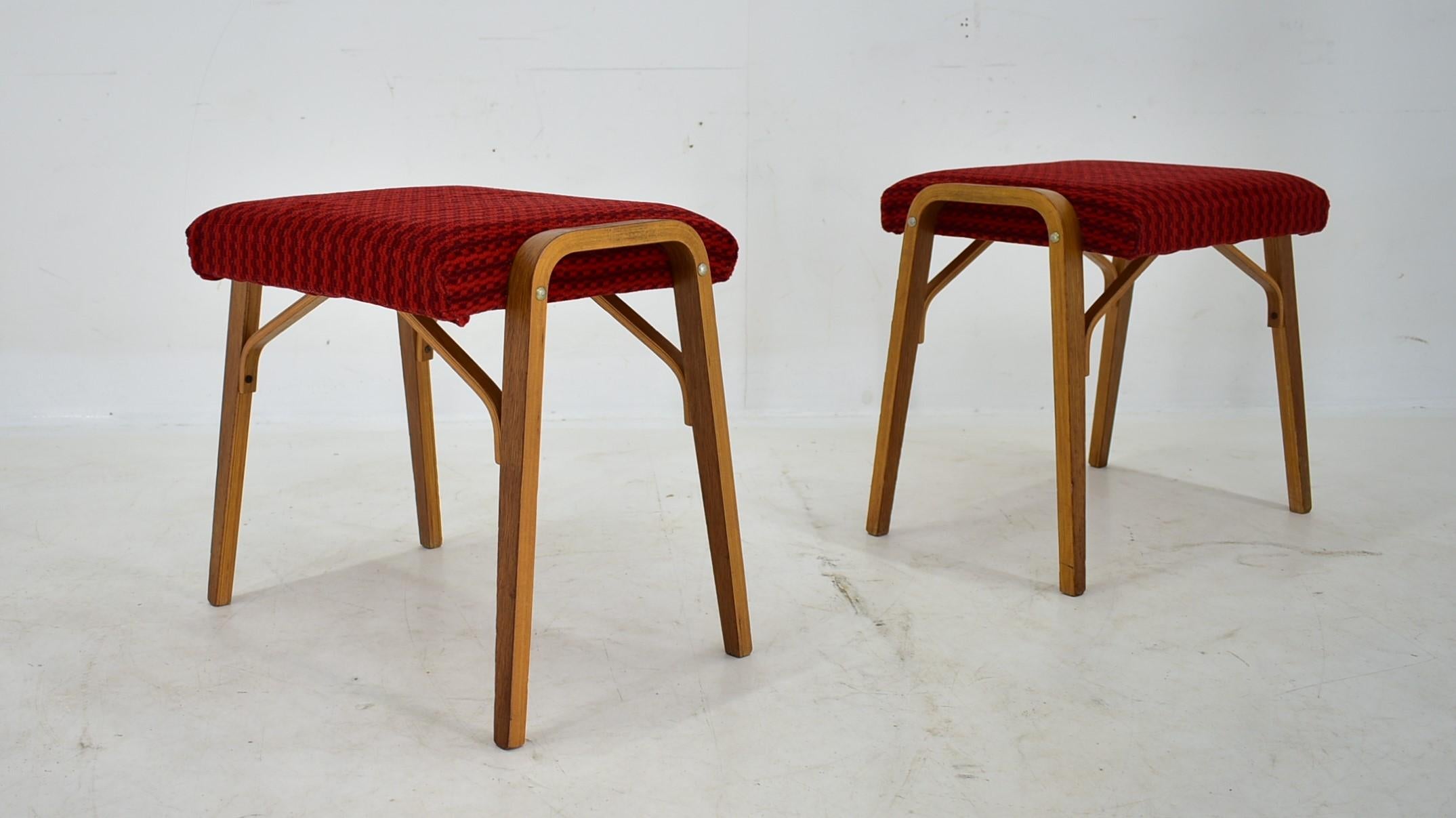 Mid-20th Century 1960s Ludvik Volak Beech Stools by Drevopodnik Holesov, Czechoslovakia For Sale