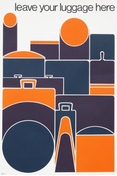 1960s Luggage Pop Art Travel Poster for British Transport Abstract