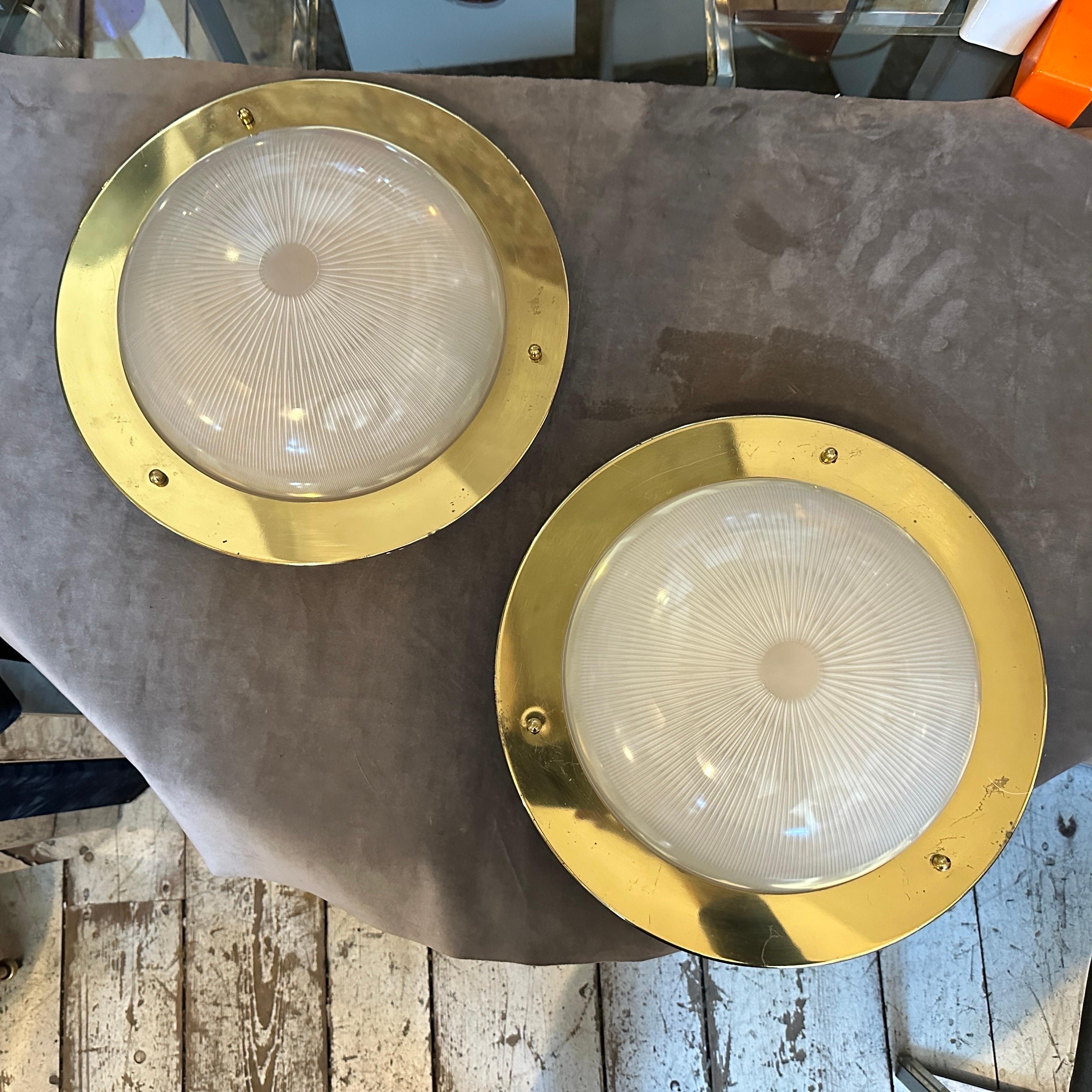 1960er Luigi Caccia Dominioni Style Mid-Century Modern Italian Ceiling Lights (Italienisch) im Angebot