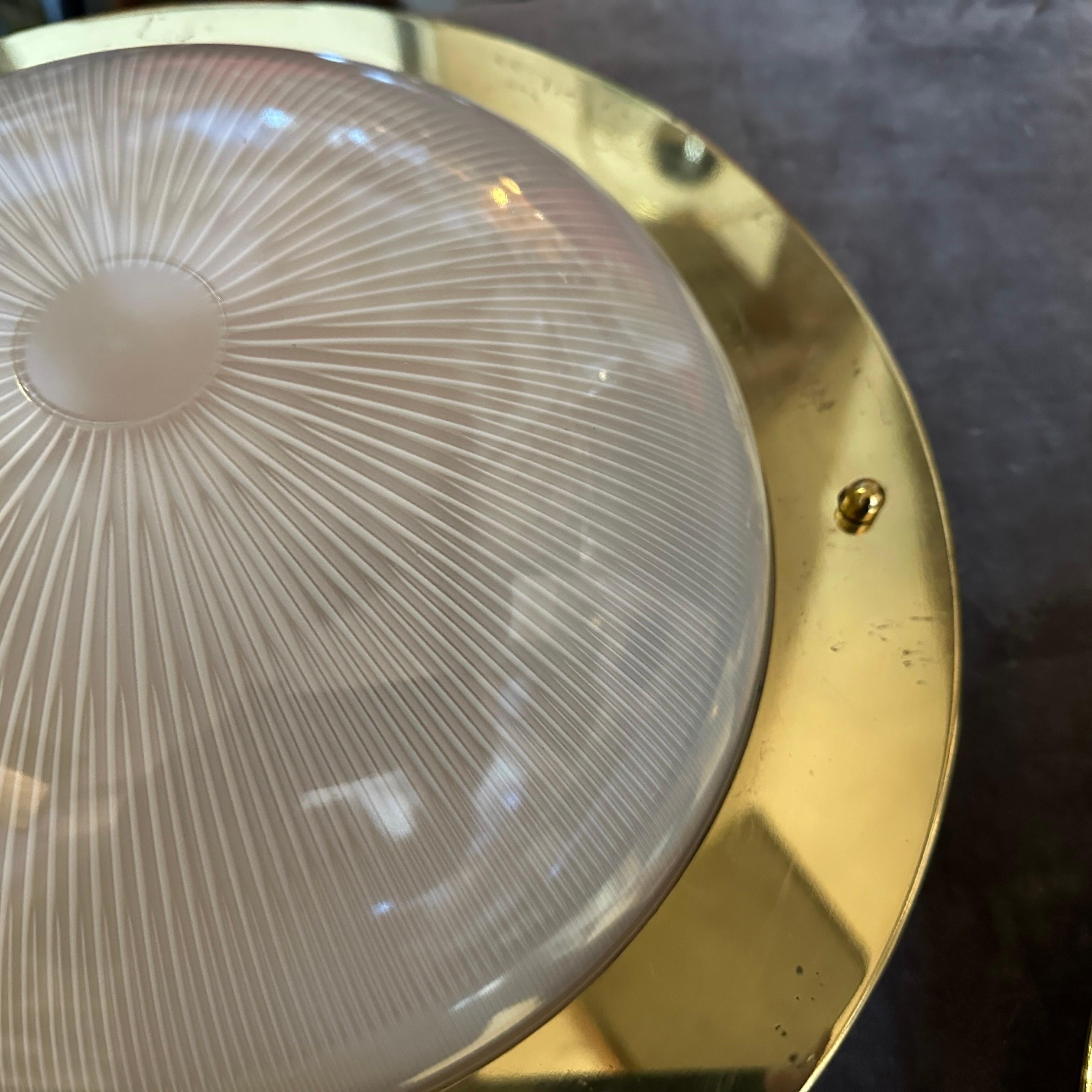 1960er Luigi Caccia Dominioni Style Mid-Century Modern Italian Ceiling Lights (Glas) im Angebot