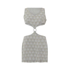 1960s Lurex Jersey Cutout Mod Dress