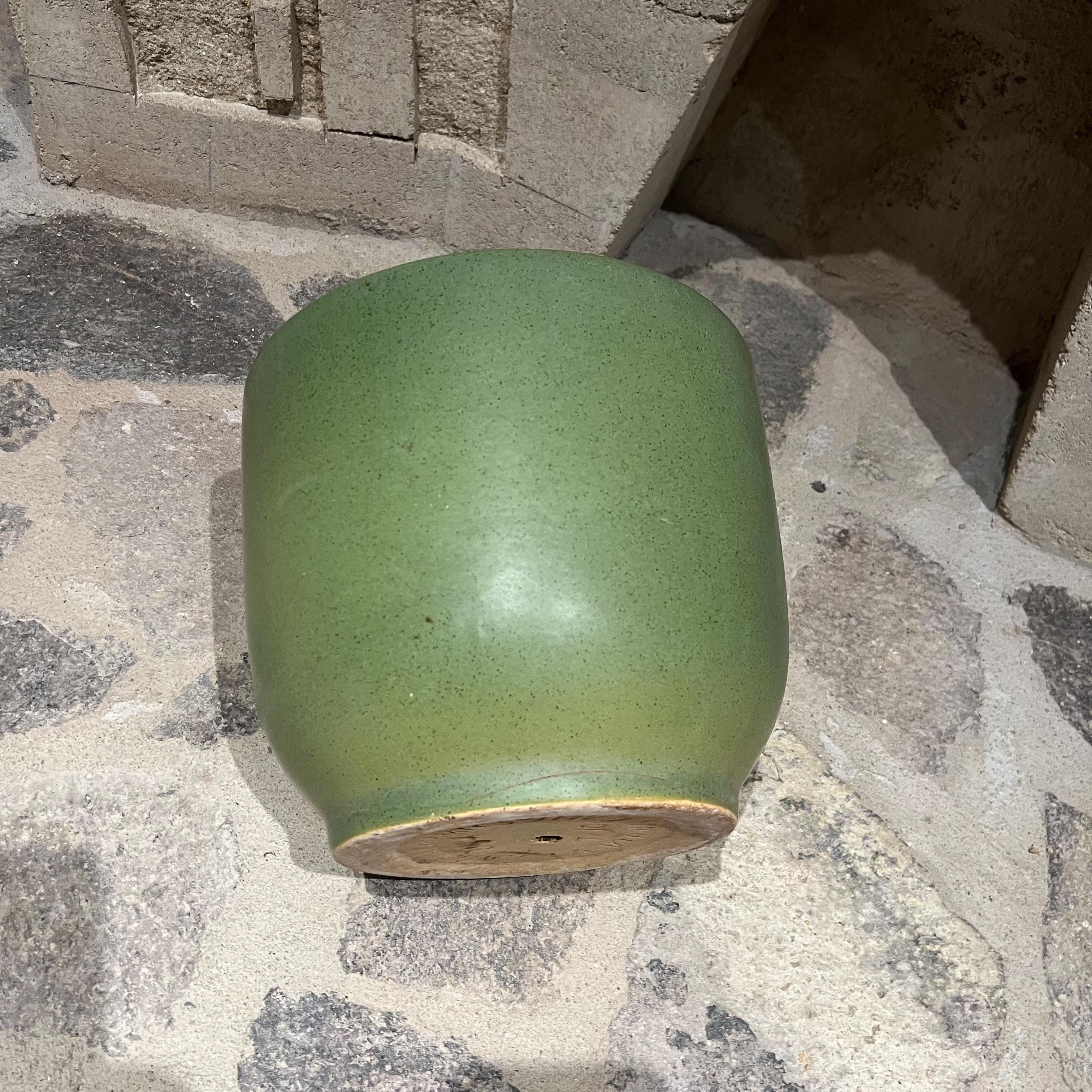 Mid-20th Century 1960s Luscious Green Midcentury Modern Planter Pot Gainey Ceramics La Verne CA