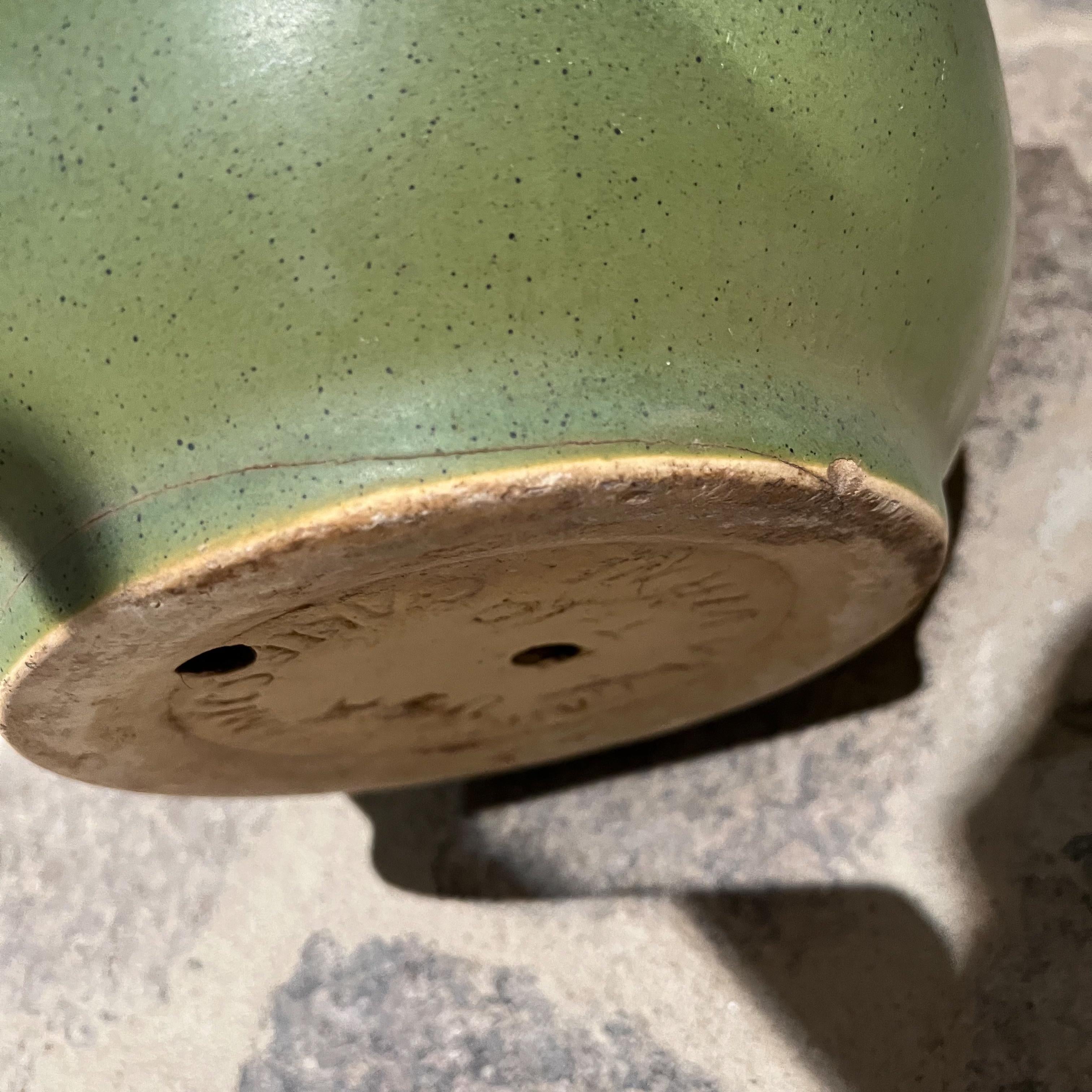 1960s Luscious Green Midcentury Modern Planter Pot Gainey Ceramics La Verne CA 1