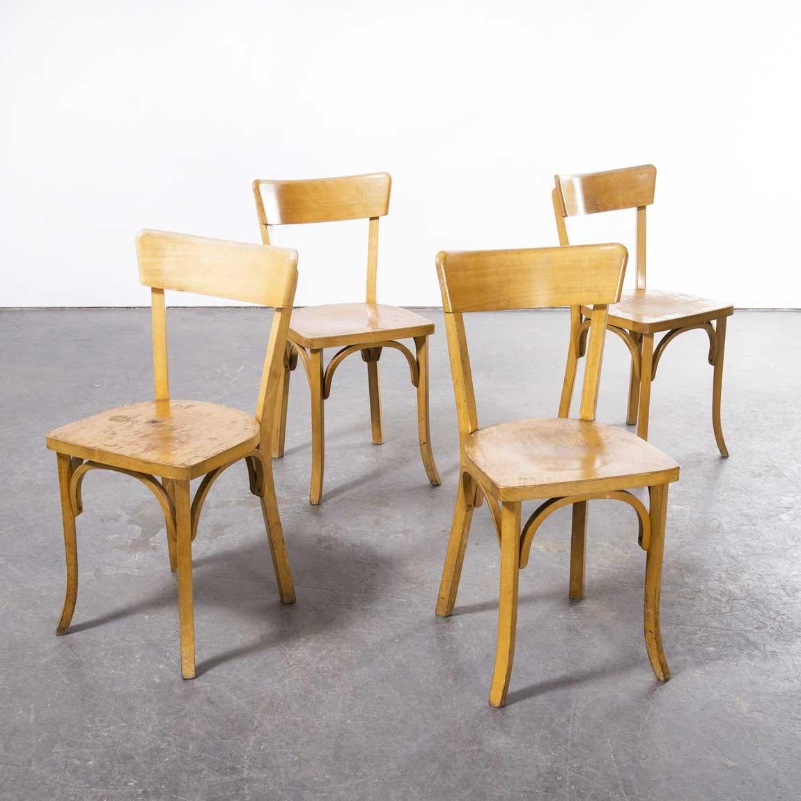 1960's Luterma Blonde Beech Bentwood Dining Chairs, Set of Four 2