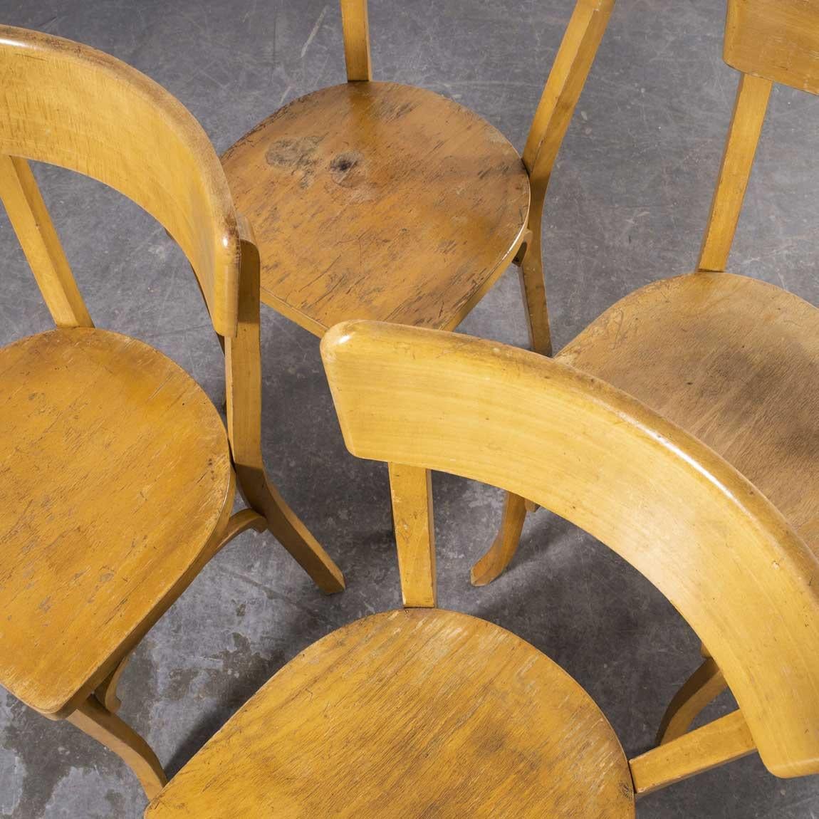 Mid-20th Century 1960's Luterma Blonde Beech Bentwood Dining Chairs, Set of Four