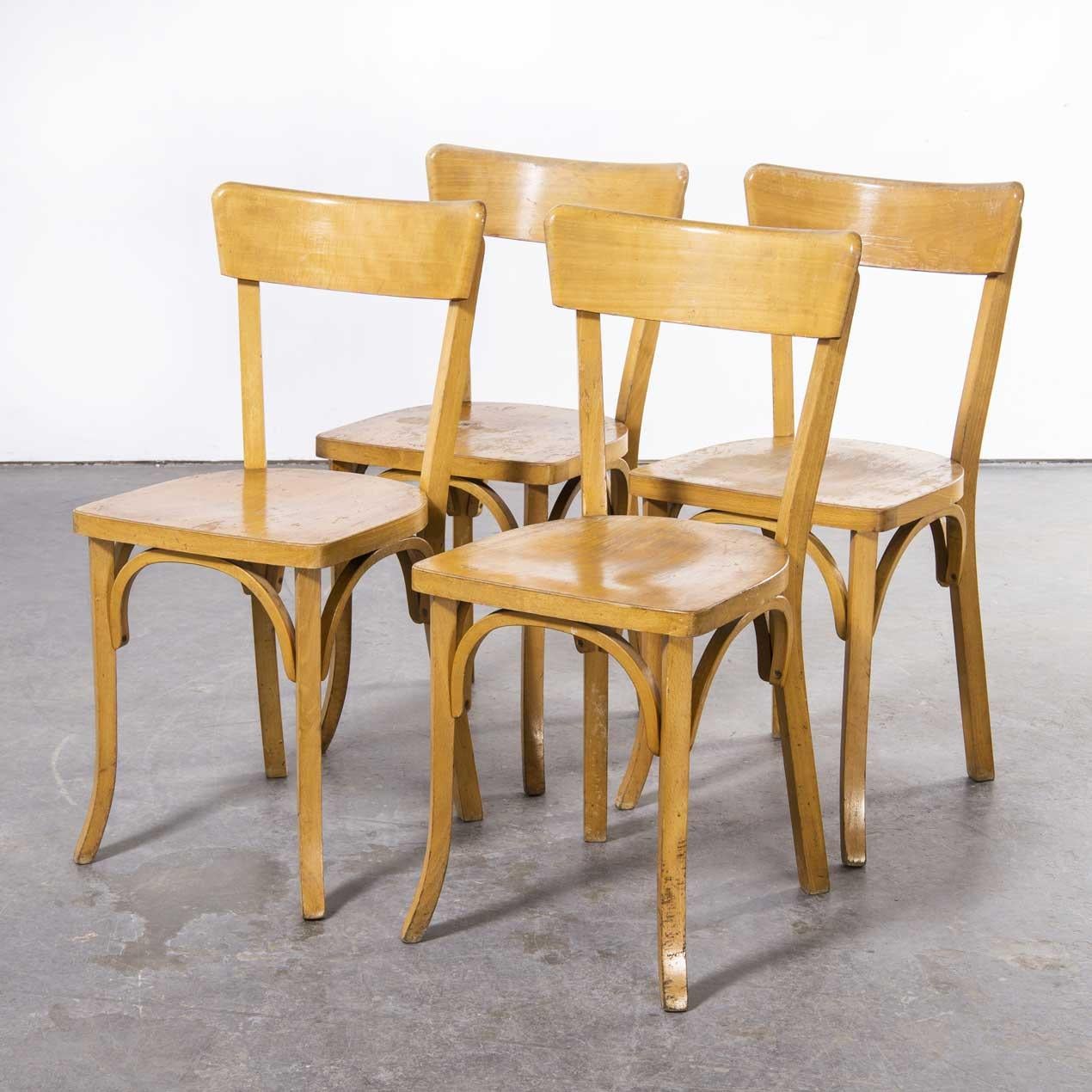 1960's Luterma Blonde Beech Bentwood Dining Chairs, Set of Four 1