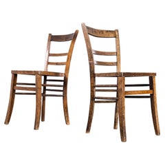 Retro 1960s Luterma Ladderback Bentwood Dining Chairs - Pair