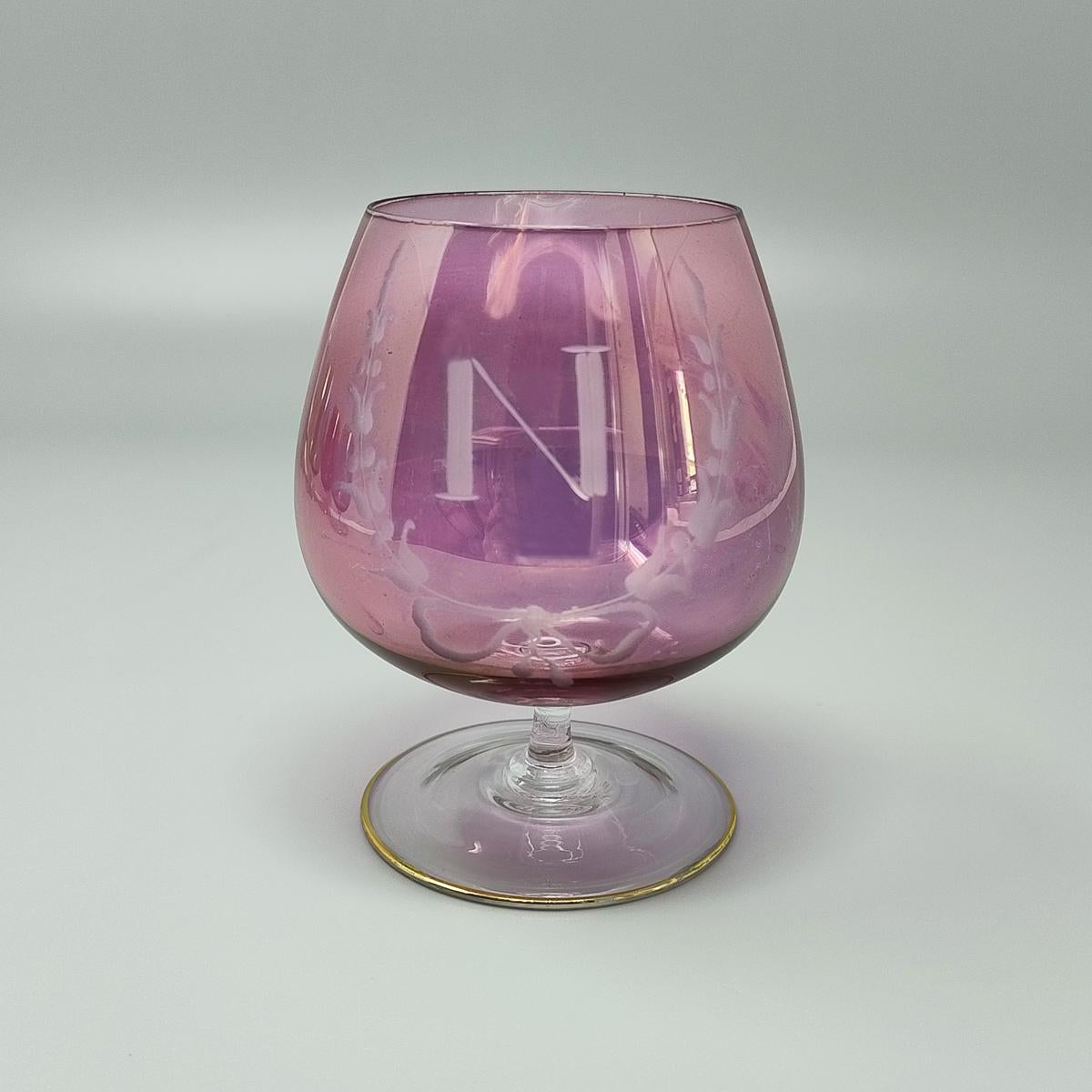 Juego artesanal de lujo de los años 60 de seis copas de colores de Napoleón en cristal. Hecho en Excelente estado para la venta en Milano, IT