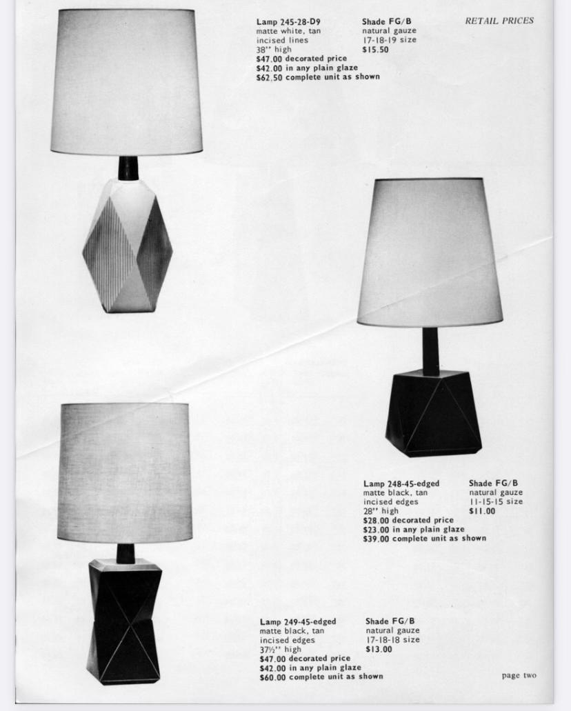 1960s M-248 Geometric Table Lamp by Jane and Gordon Martz for Marshall Studios For Sale 1