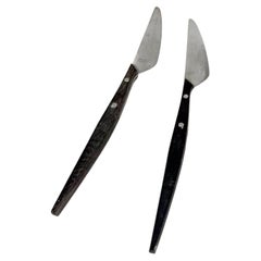 1960s Modern JAPAN Viking Sculptural Set Six Steak Knives Black and Forged  Steel at 1stDibs
