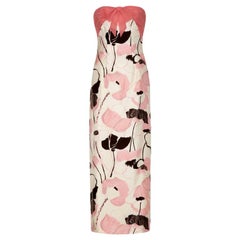 Retro 1960’s Macphail Couture Full-length Floral Cocktail Dress