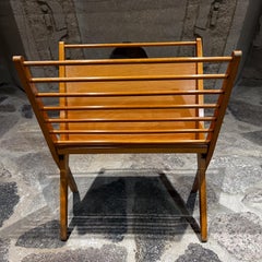 1960s Magazine Holder Sculptural Folding Wood Rack Yugoslavia