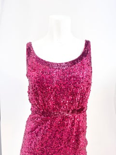 1960s Magenta Sequin Column Gown