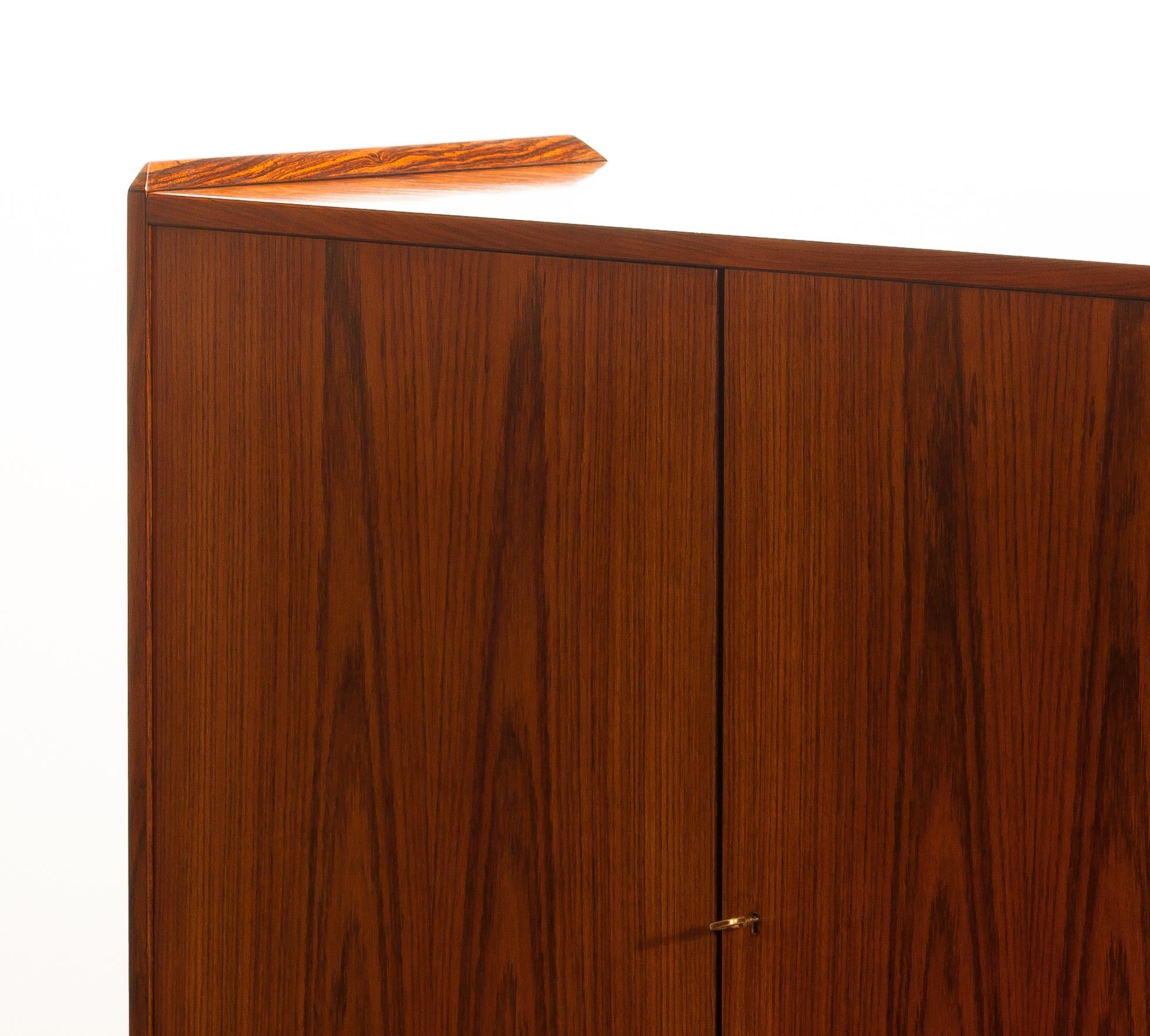 1960s, Mahogany and Walnut Dry Bar or Cocktail Cabinet Denmark 10