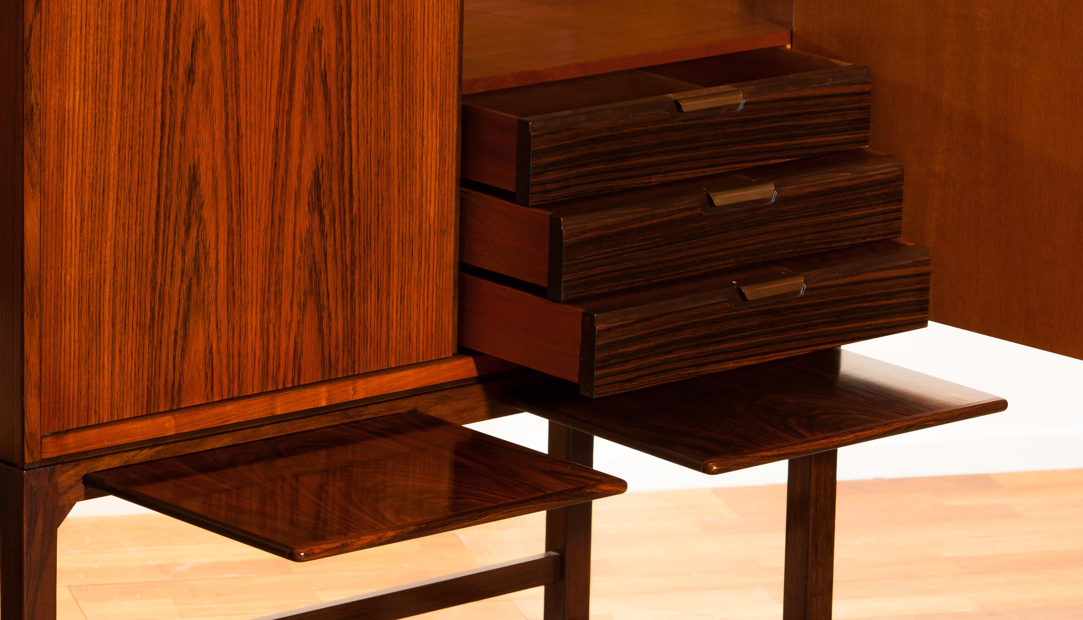 1960s, Mahogany and Walnut Dry Bar or Cocktail Cabinet Denmark 1