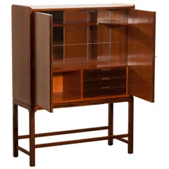 1960s, Mahogany and Walnut Dry Bar or Cocktail Cabinet Denmark