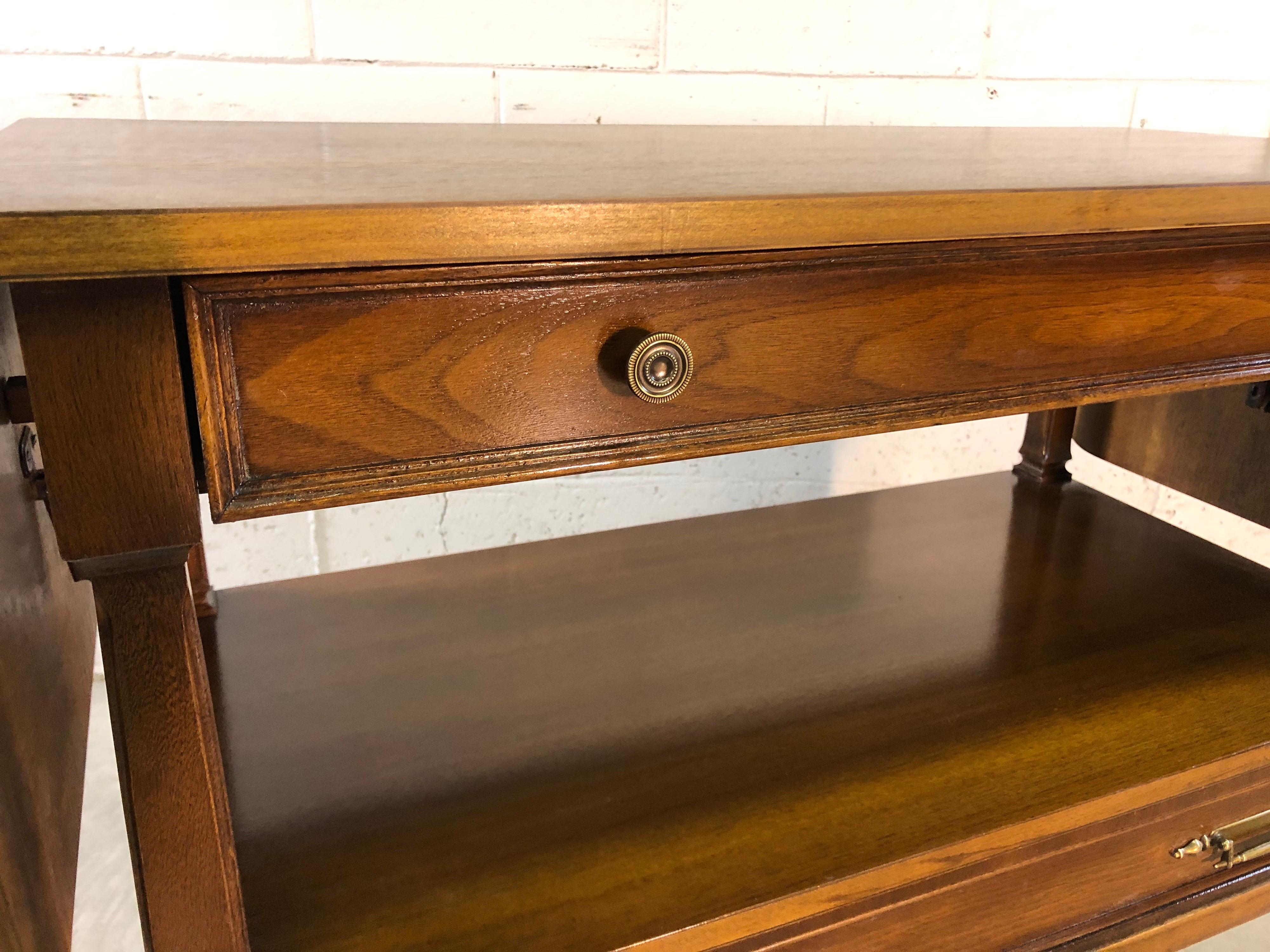 20th Century 1960s Mahogany Wood Rolling Serving Cart For Sale