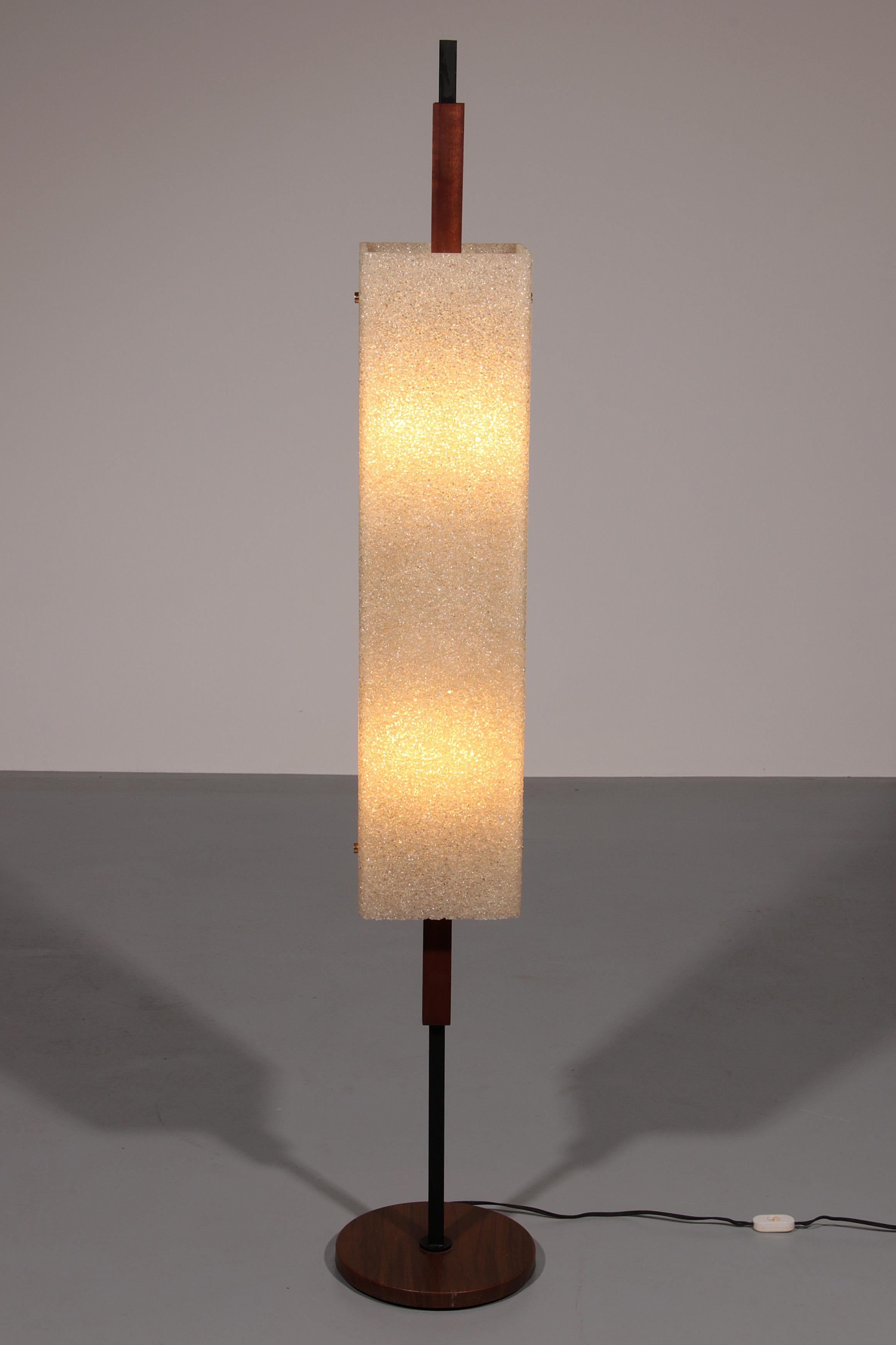 Mid-Century Modern 1960s Maison Arlus Floor Lamp Totem in Granite Resin