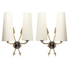 1960 Pair of Sconce Maison Roche Neoclassical