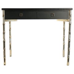 Vintage Maison Jansen desk from the 60s with brass handles Guy Lefèvre.