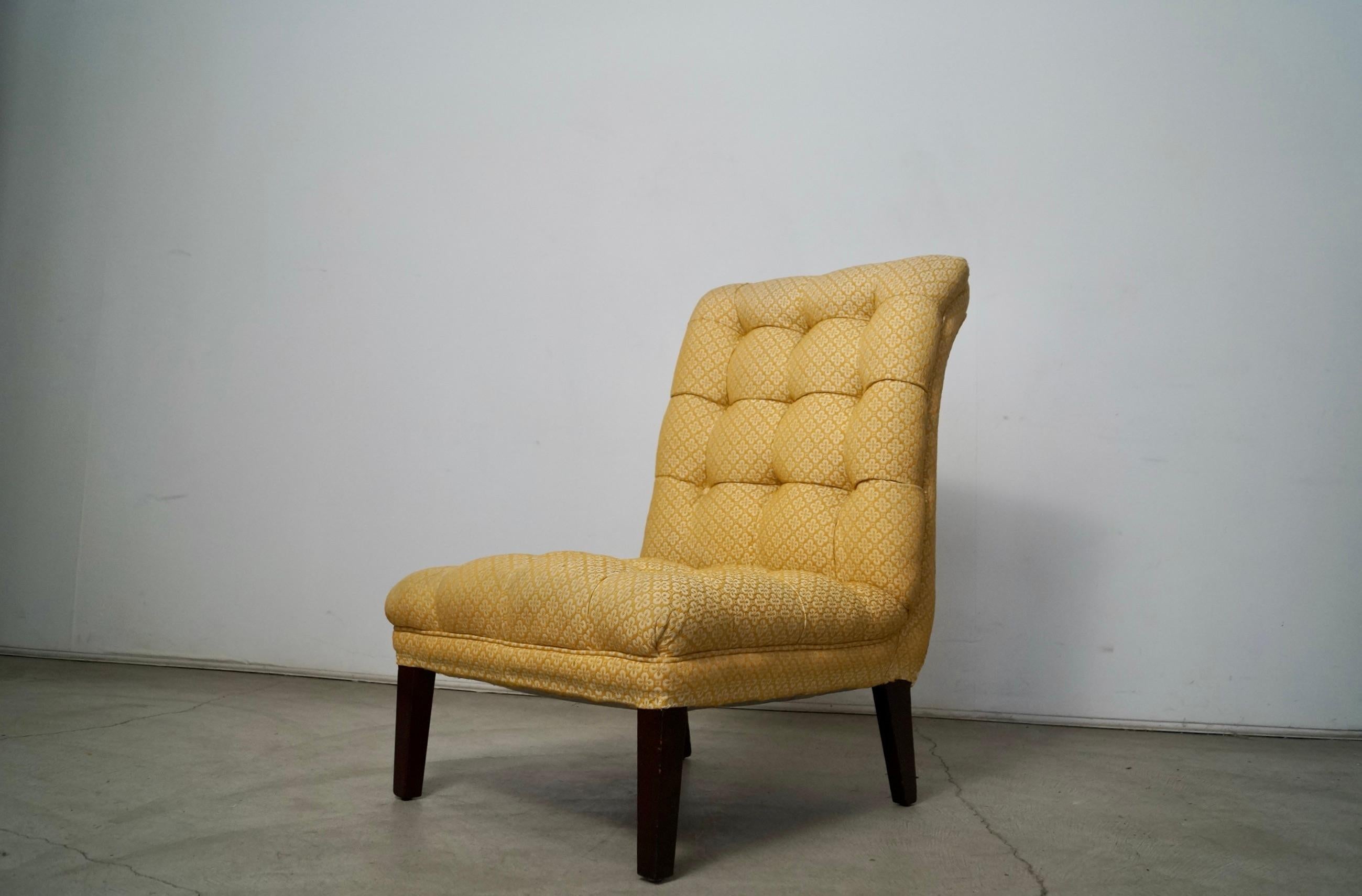 Hollywood Regency 1960's Maison Jansen Style Scoop Slipper Lounge Chair For Sale