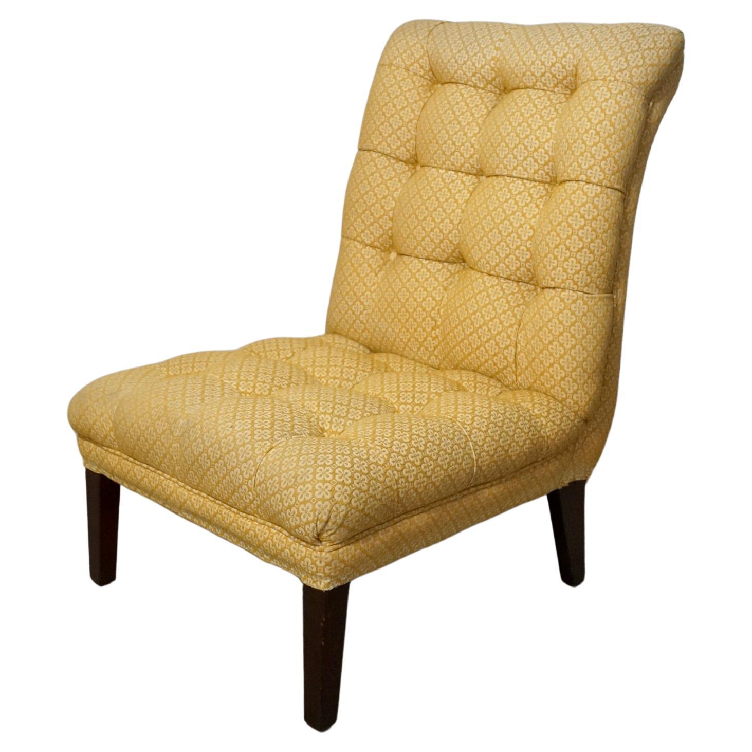 1960's Maison Jansen Style Scoop Slipper Lounge Chair For Sale