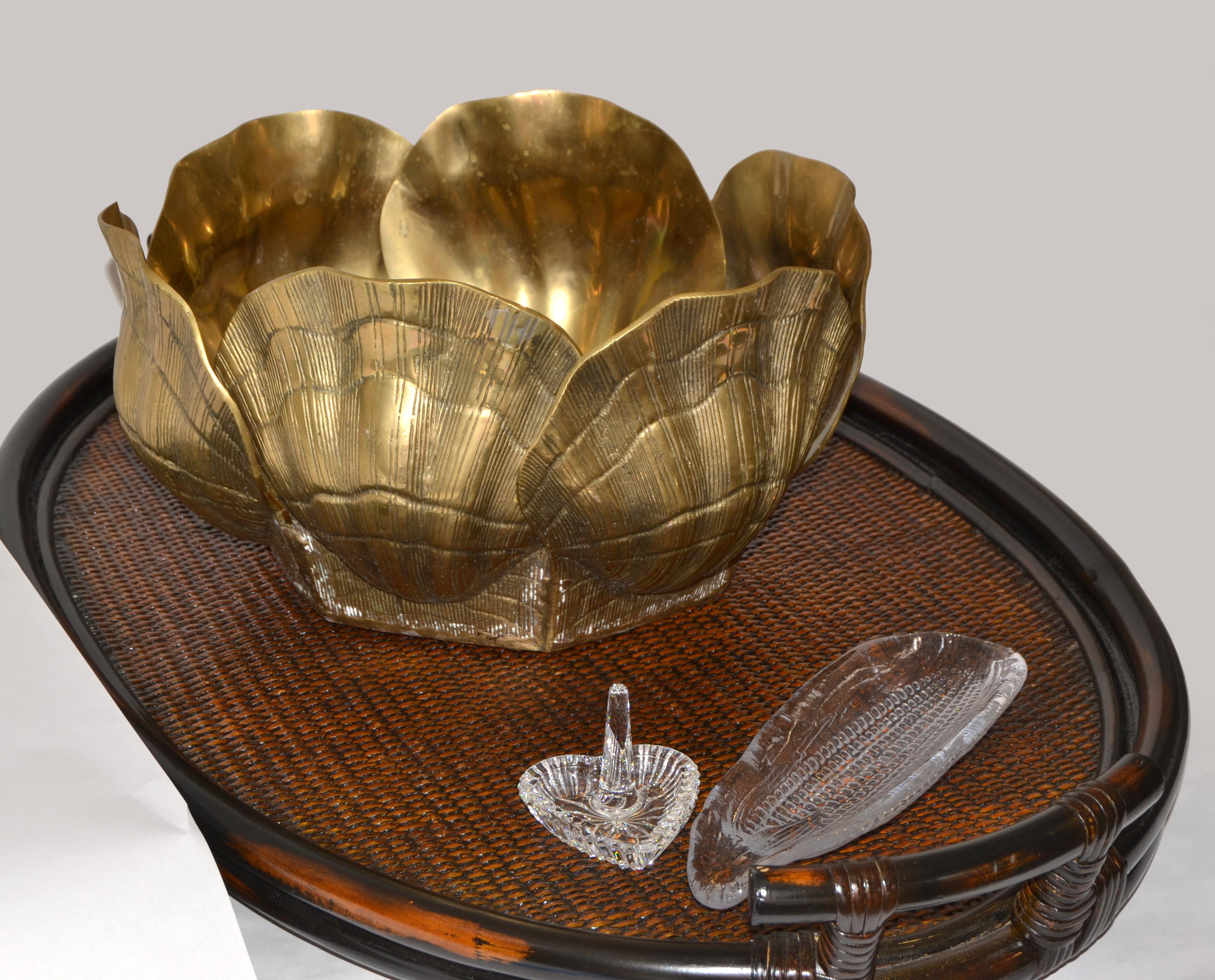 1960er Maison Jansen Stil Massiv Bronze Muschel Muschel Pflanzgefäß Jardinières Frankreich im Angebot 10