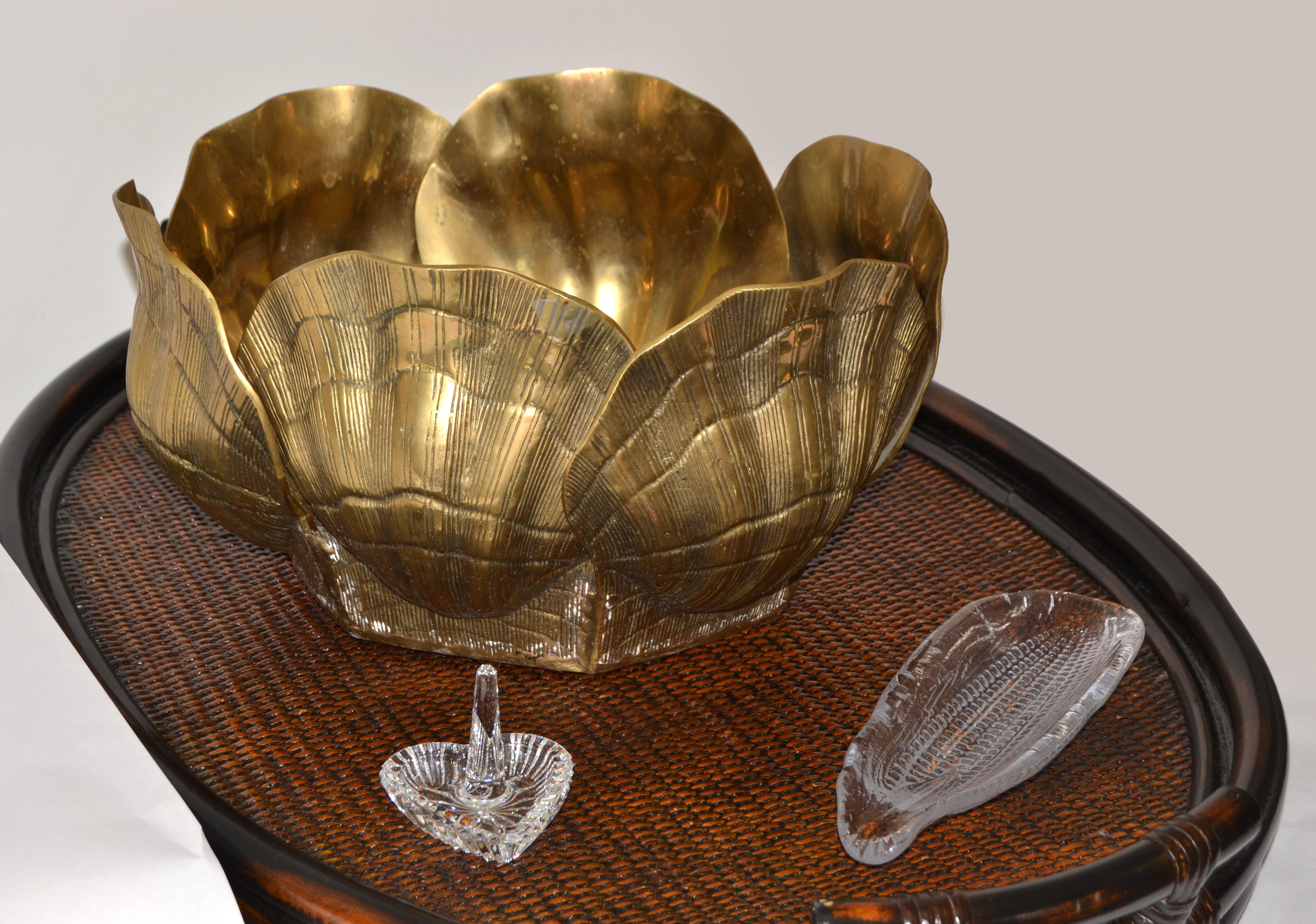 1960er Maison Jansen Stil Massiv Bronze Muschel Muschel Pflanzgefäß Jardinières Frankreich im Zustand „Gut“ im Angebot in Miami, FL