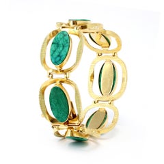 1960s Malachite and Gold Bracelet