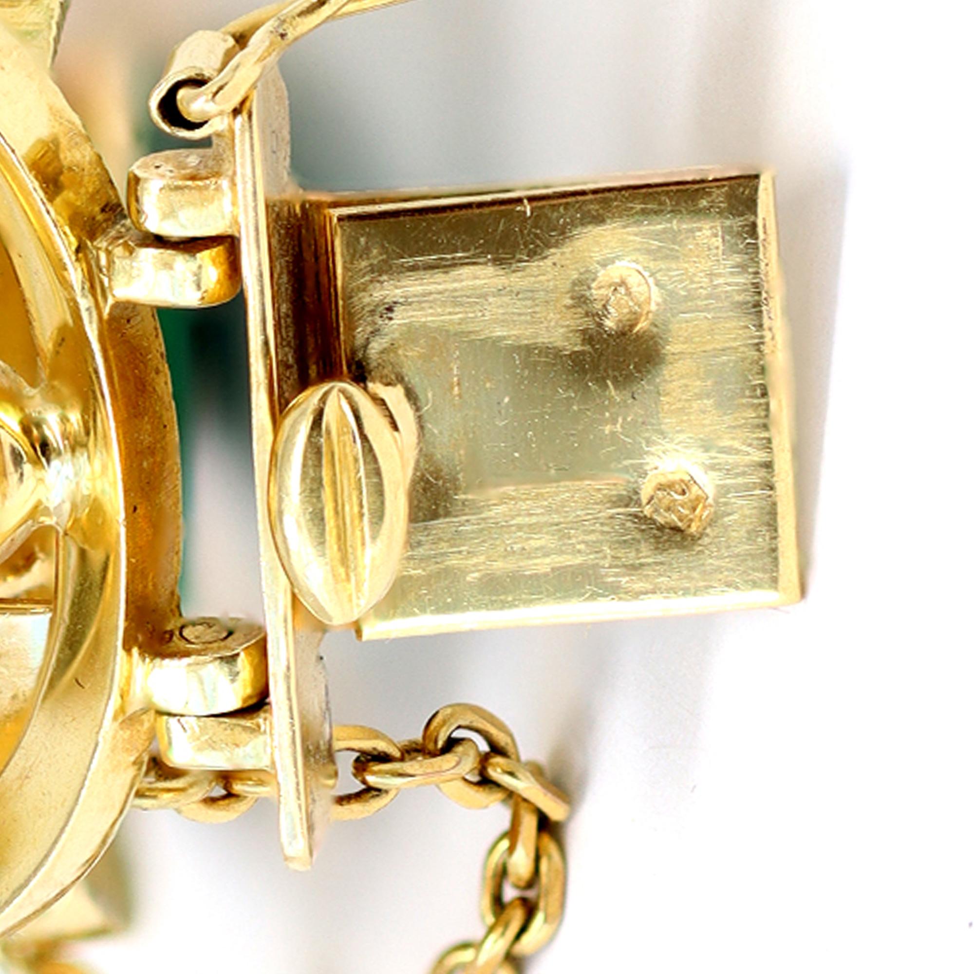 Bracelet en malachite et or des années 1960 Unisexe en vente