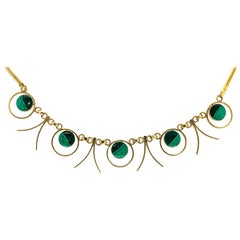 1960s Malachite Gold Necklace