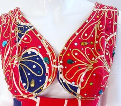 1960s Malcolm Starr Attr. Size 2 /4  Rhinestone Beaded Cut Out 60s Maxi Dress