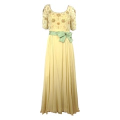 1960s Malcolm Starr Beaded Gown Retro Dress  