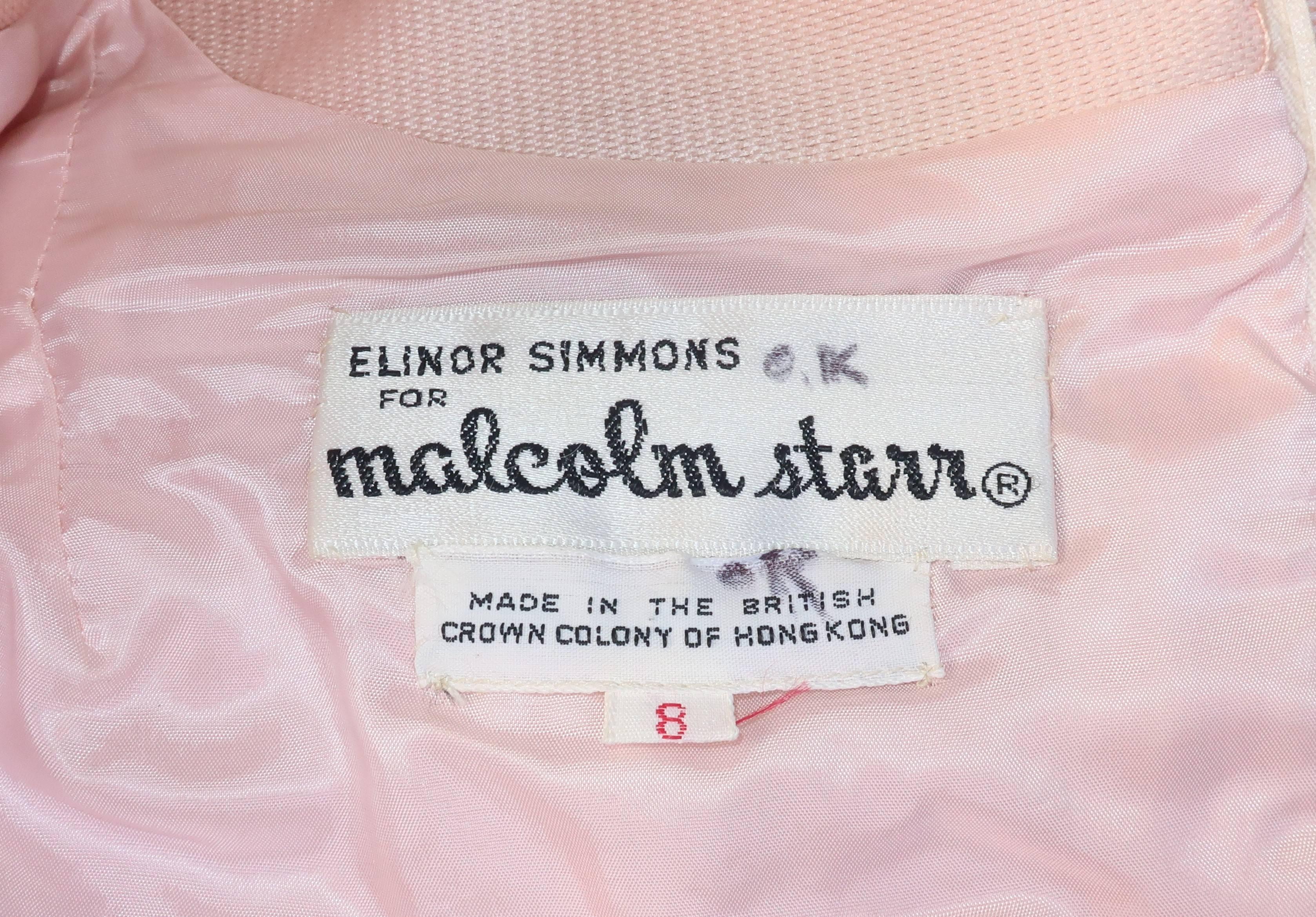 1960’s Malcolm Starr Pink Beaded Evening Dress With Rhinestones 11